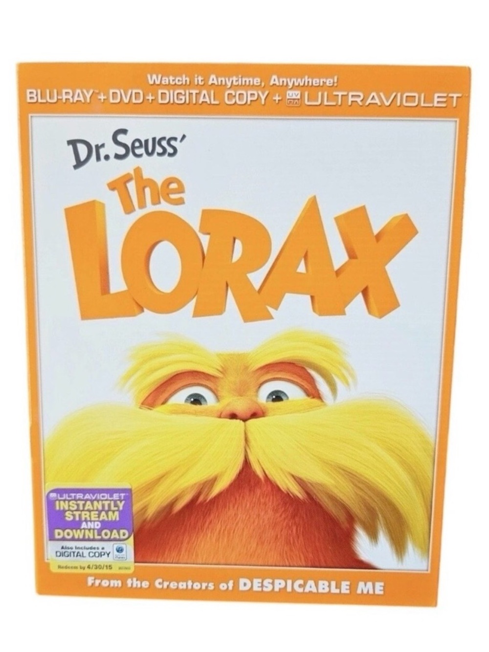 Dr Seuss The Lorax Blu‑ray + DVD Combo Zac Efron Betty White Taylor Swift 2012